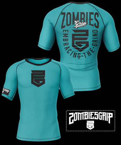 TEAL LOGO RASHGUARD